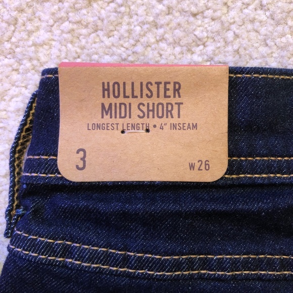 Hollister NWT Midi Rise Denim Short 4" Size 3 - Picture 3 of 4